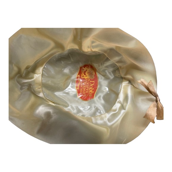 VINTAGE Dobbs Fifth Avenue Fedora Brown Hat 7 1/4‎ CLEAN WOOL SILK BOW - Picture 4 of 9